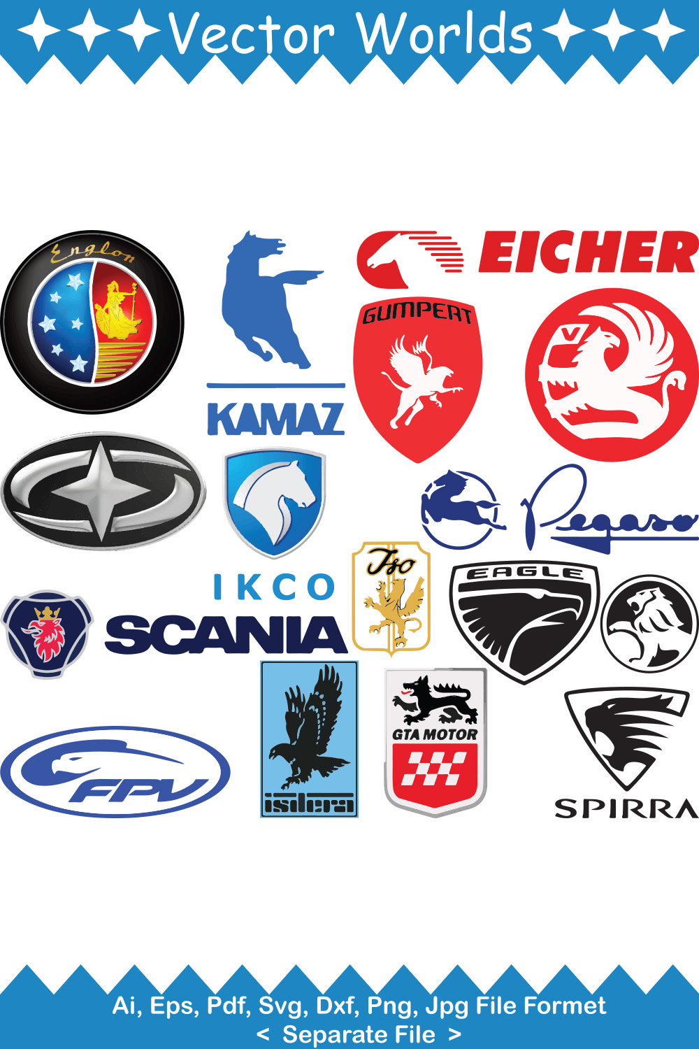 Car Brands with Animal Logo SVG Vector Design pinterest preview image.