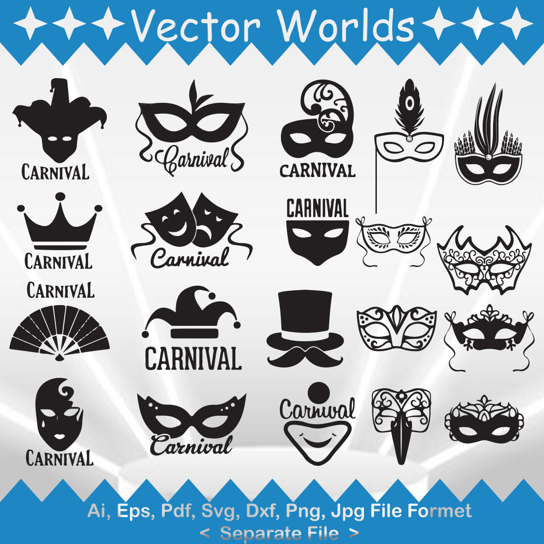 Carnival mask SVG Vector Design preview image.