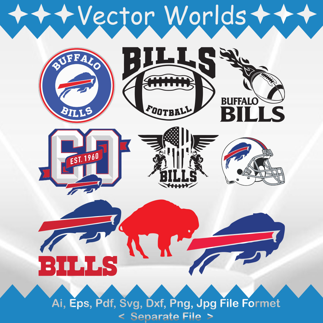 Buffalo Bills Logo SVG Vector Design preview image.