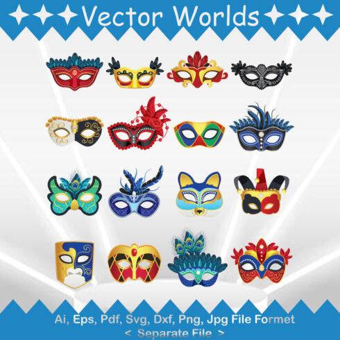 Carnival mask SVG Vector Design cover image.