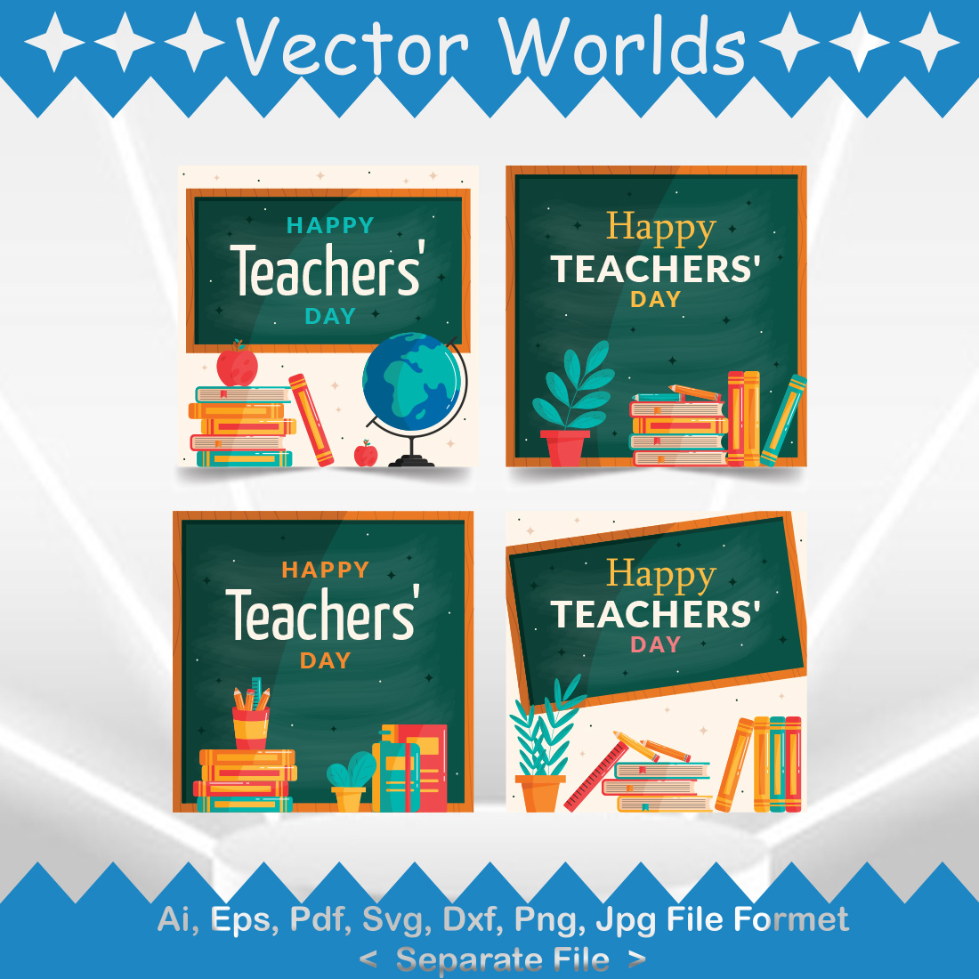 Happy Teacher Day SVG Vector Design preview image.