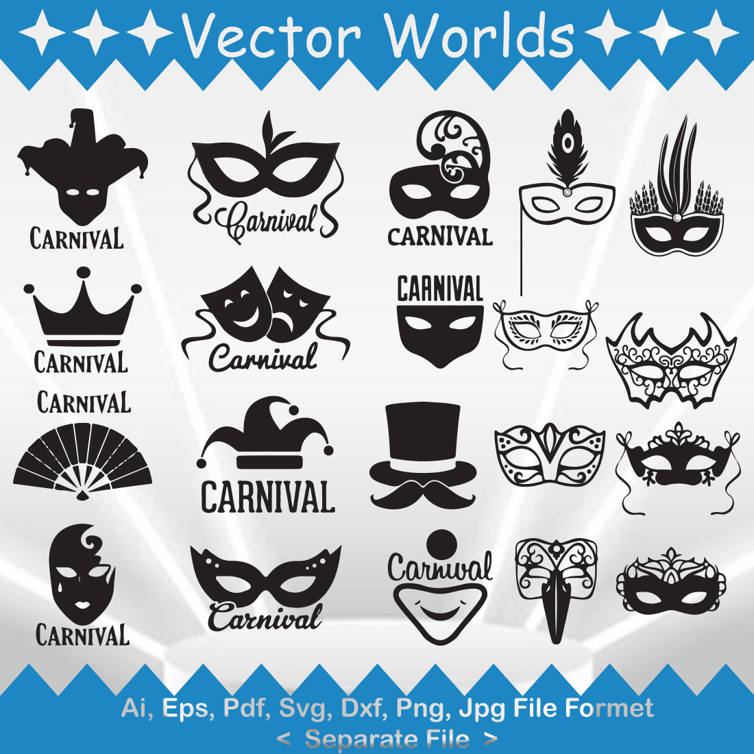 Carnival mask SVG Vector Design cover image.