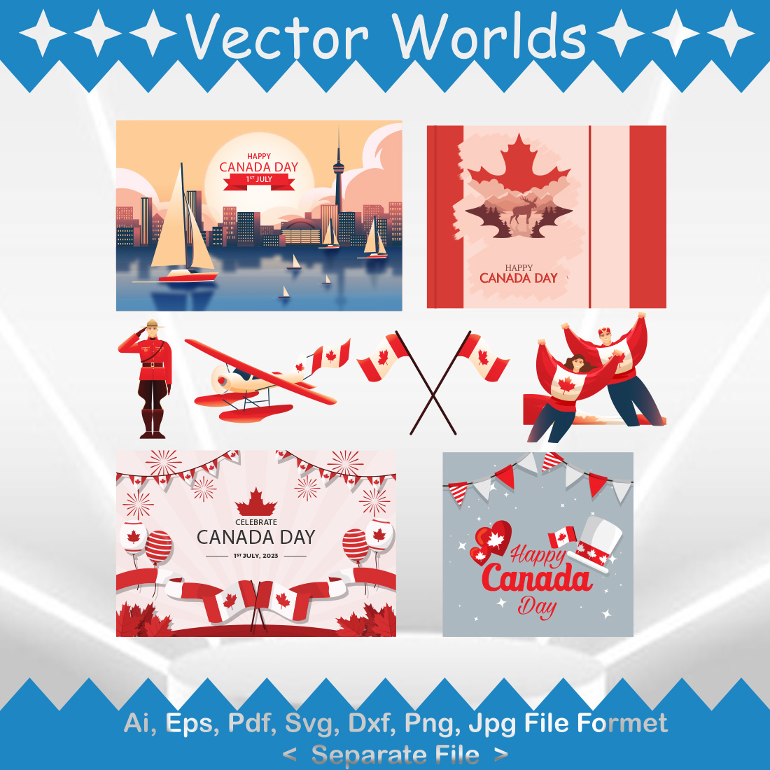 Canada Day SVG Vector Design preview image.