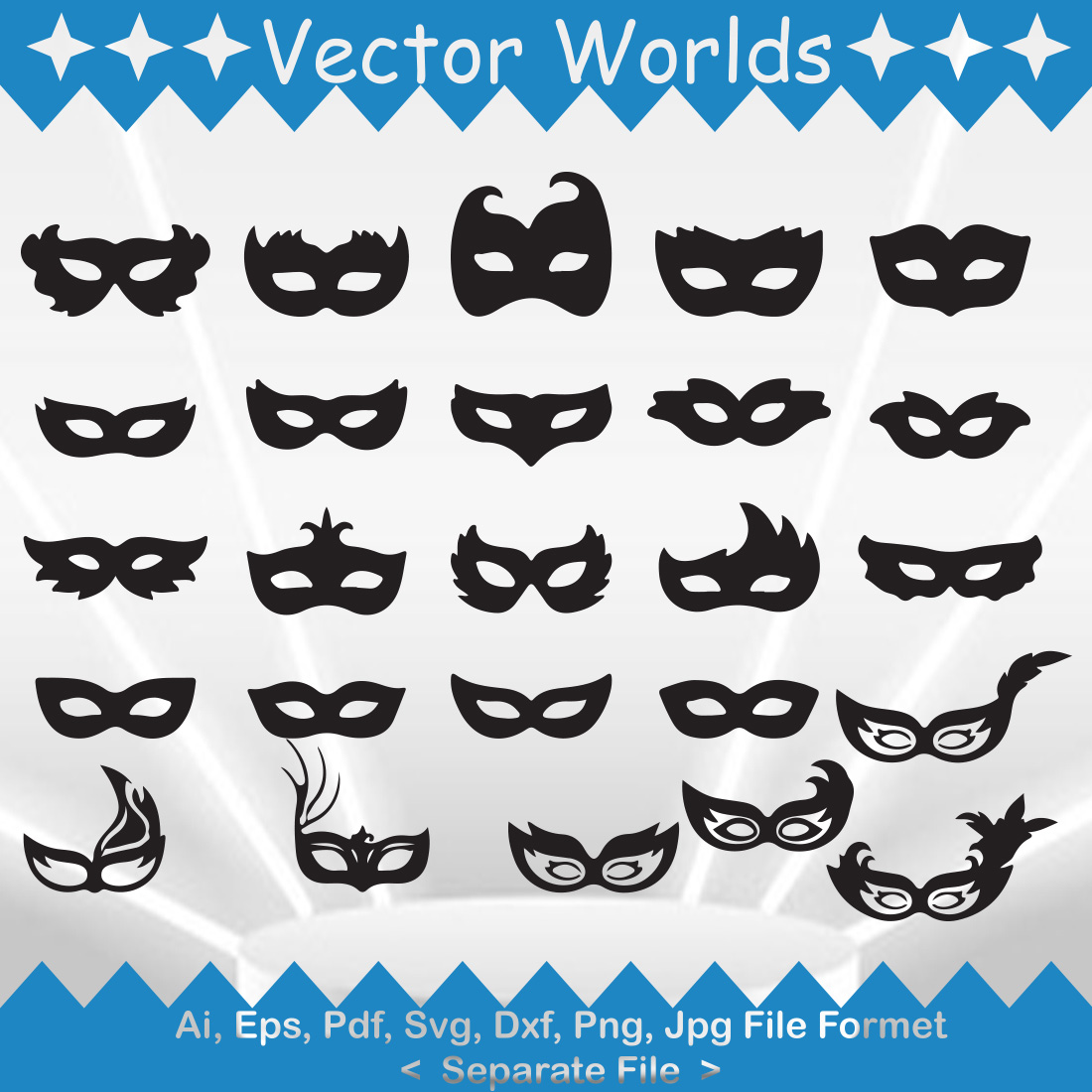 Carnival mask SVG Vector Design preview image.