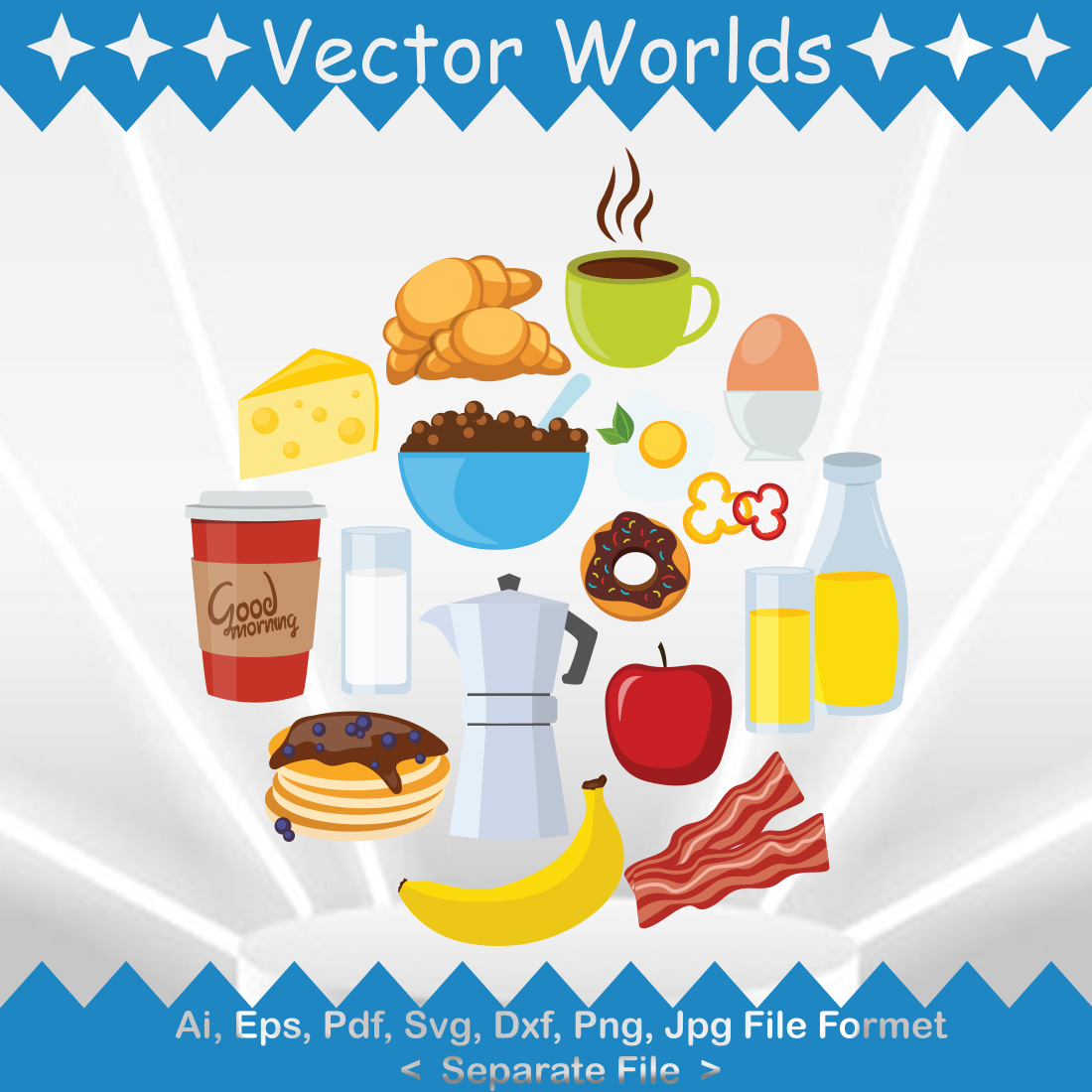 Breakfast SVG Vector Design cover image.