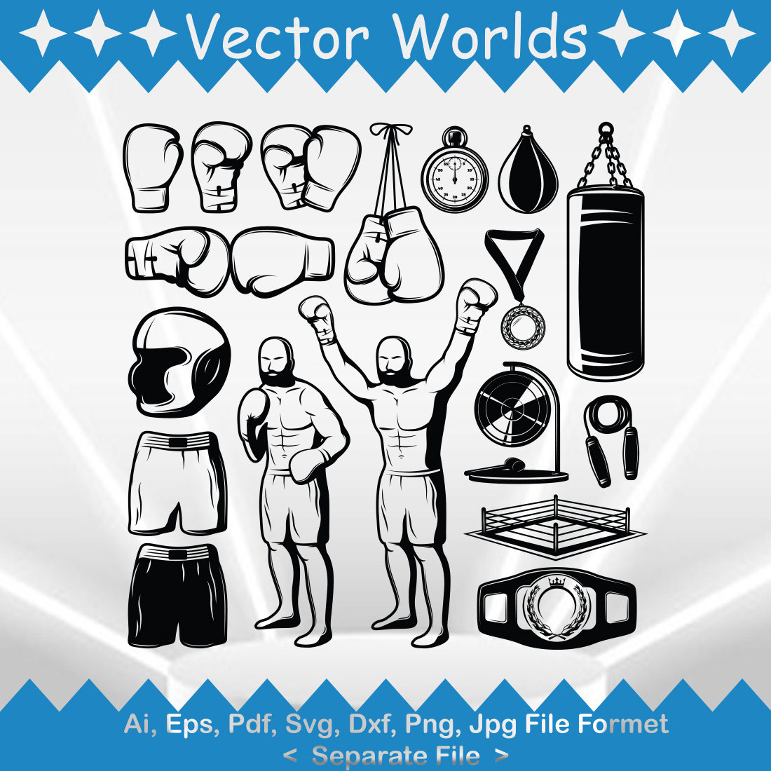 Boxing Element SVG Vector Design preview image.