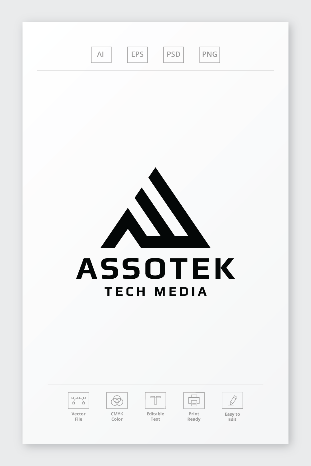 Assotek Letter A Logo pinterest preview image.