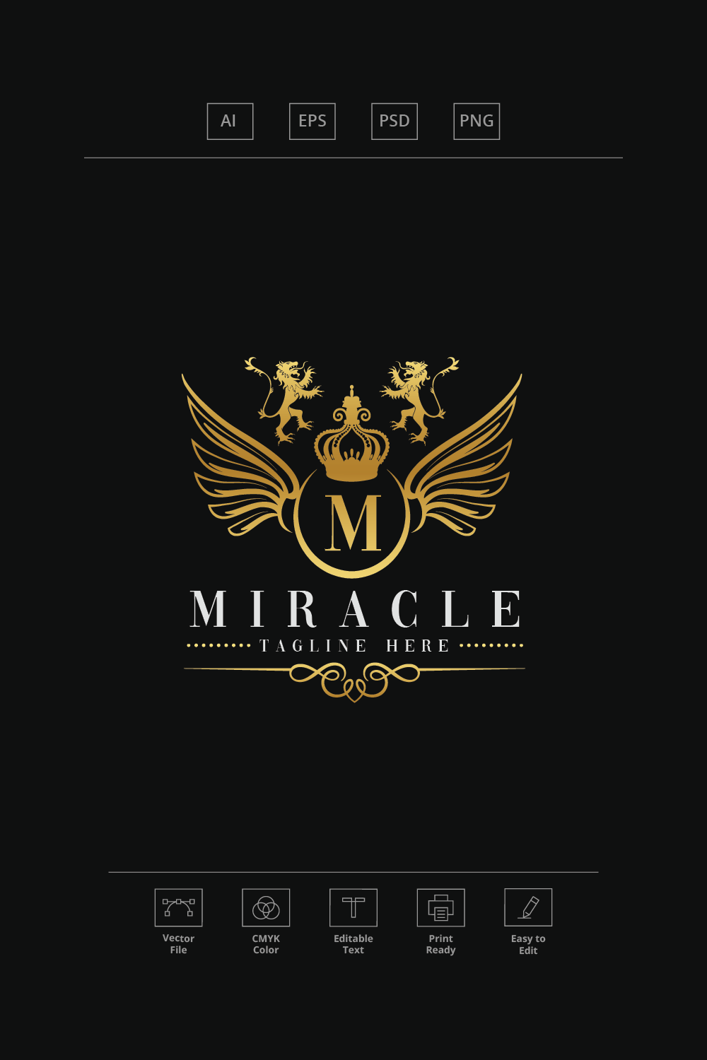 Miracle Letter M Logo pinterest preview image.