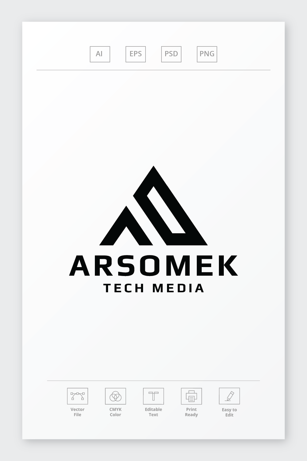 Arsomek Letter A Logo pinterest preview image.
