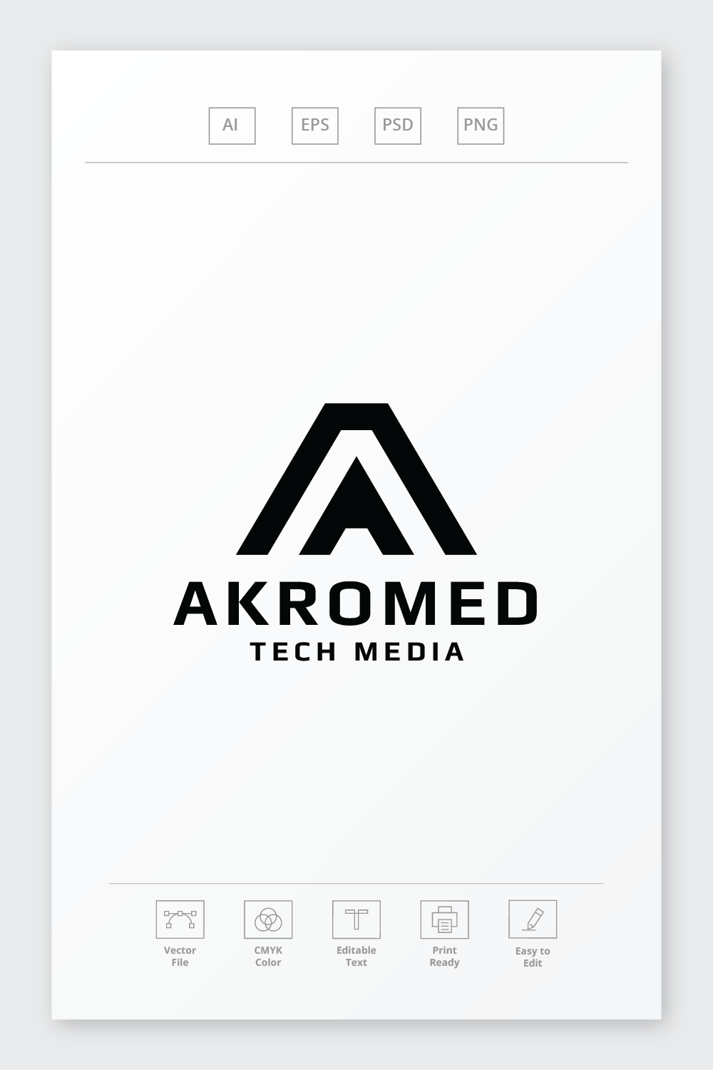 Akromed Letter A Logo pinterest preview image.