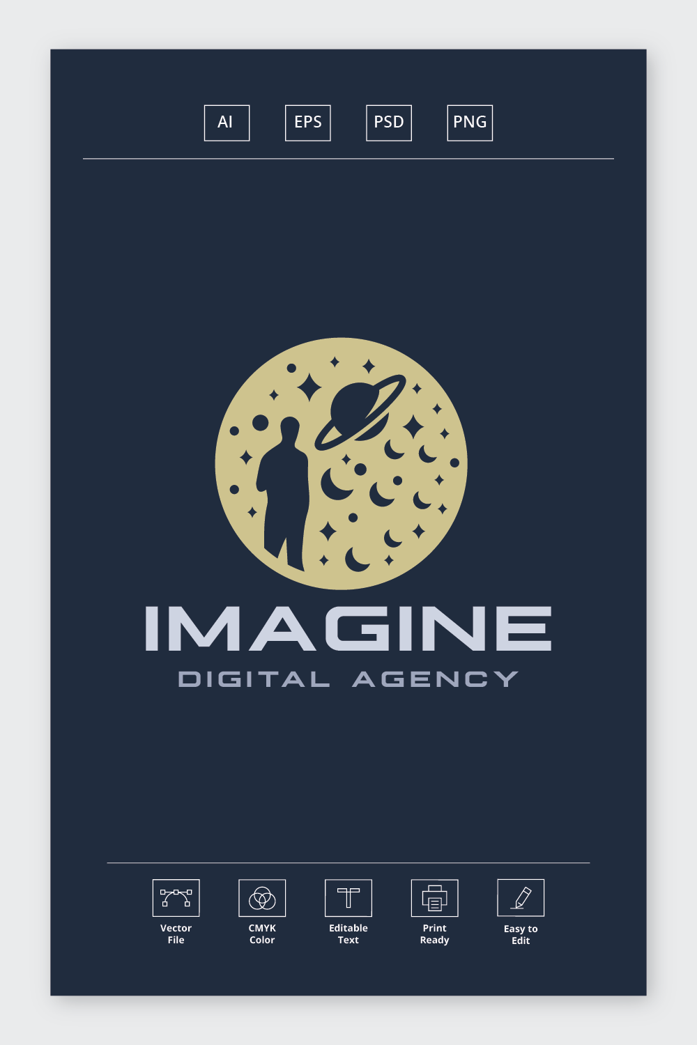 Imagine Digital Agency Logo pinterest preview image.