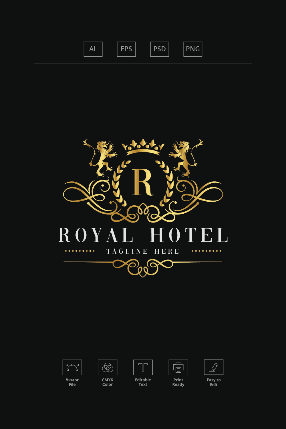 Royal Hotel Letter R Logo pinterest preview image.