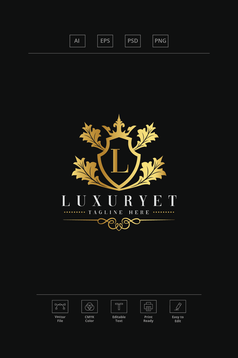 Luxuryet Letter L Logo pinterest preview image.