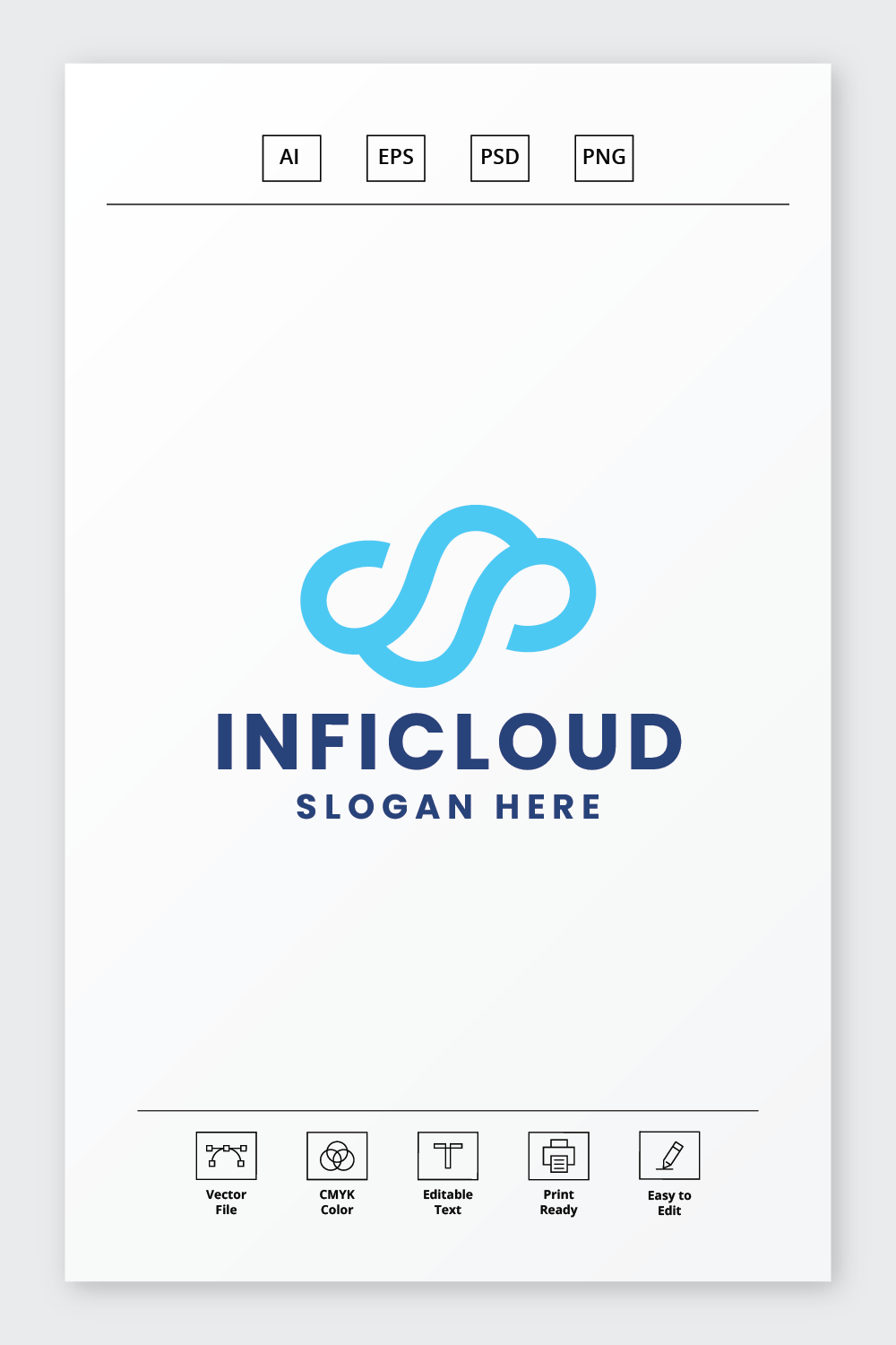 Infinity Cloud Logo pinterest preview image.