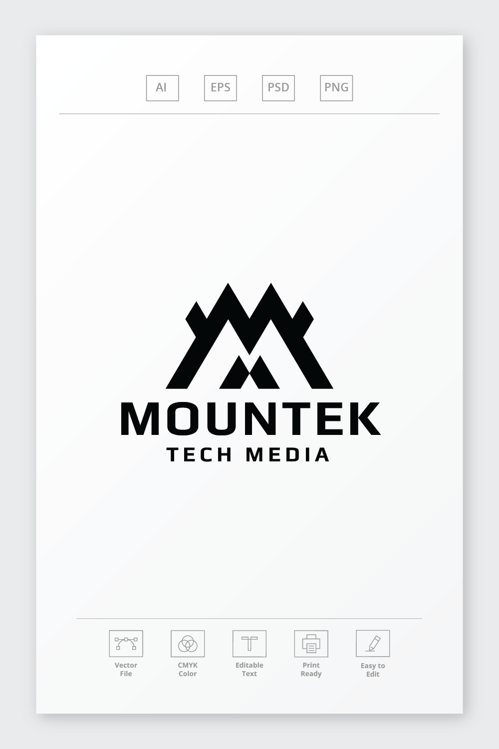 Mountain Letter M Logo pinterest preview image.