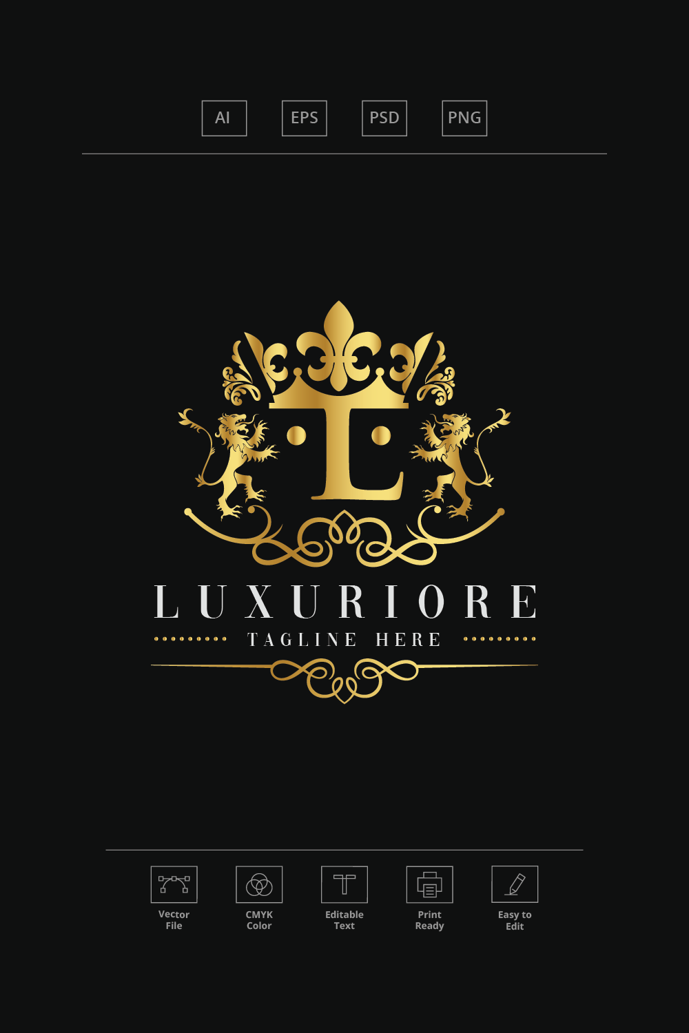Luxuriore Letter L Logo pinterest preview image.