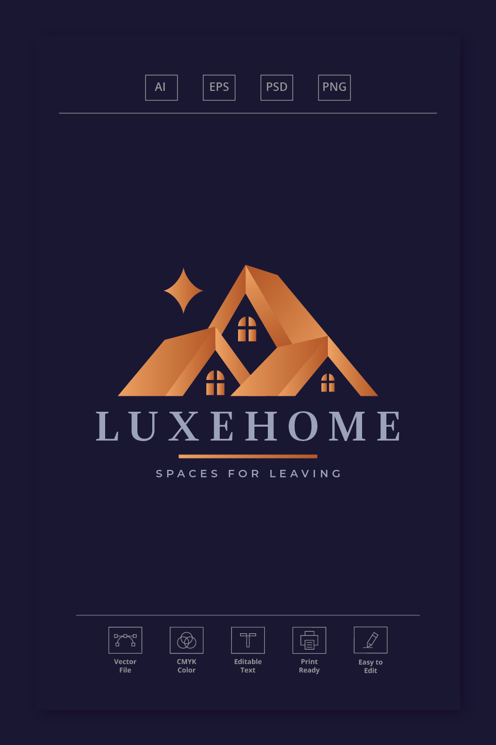 Luxe Home Real Estate Logo pinterest preview image.