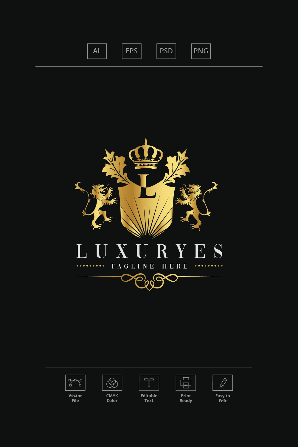 Luxuryes Letter L Logo pinterest preview image.