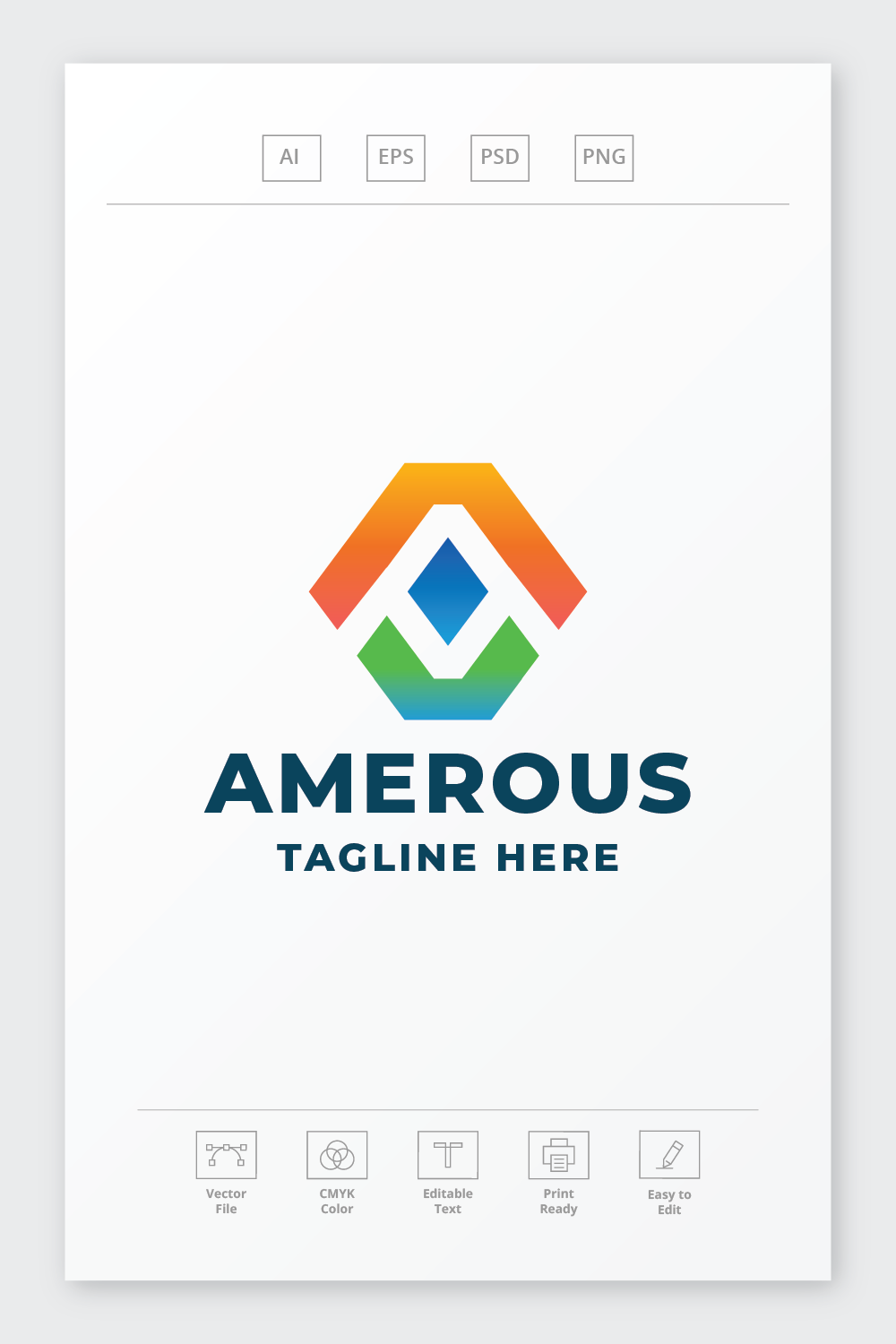 Amerous Letter A Logo pinterest preview image.