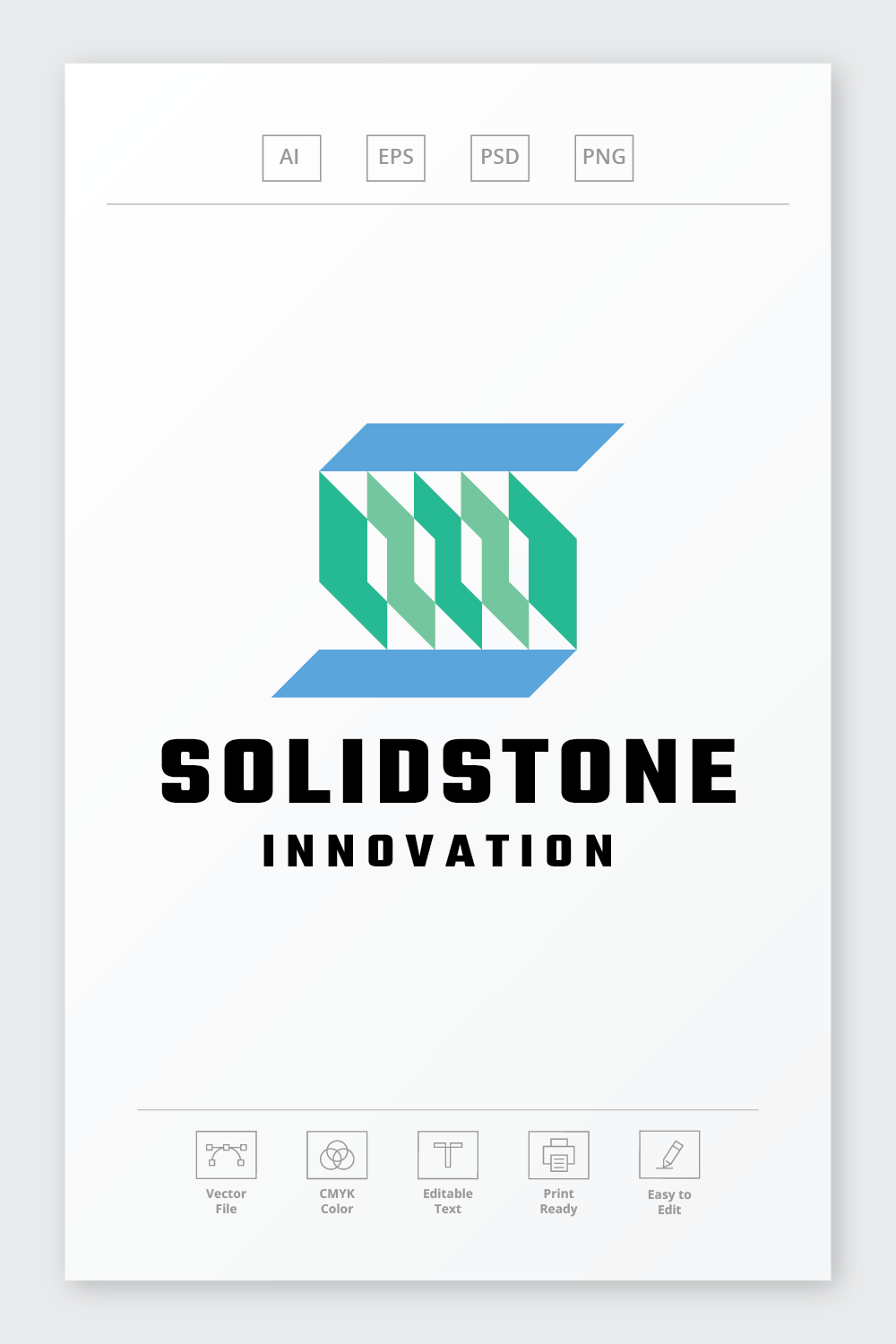 Solid Stone Letter S Logo pinterest preview image.