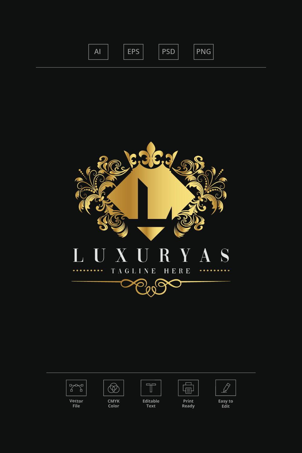 Luxuryas Letter L Logo pinterest preview image.