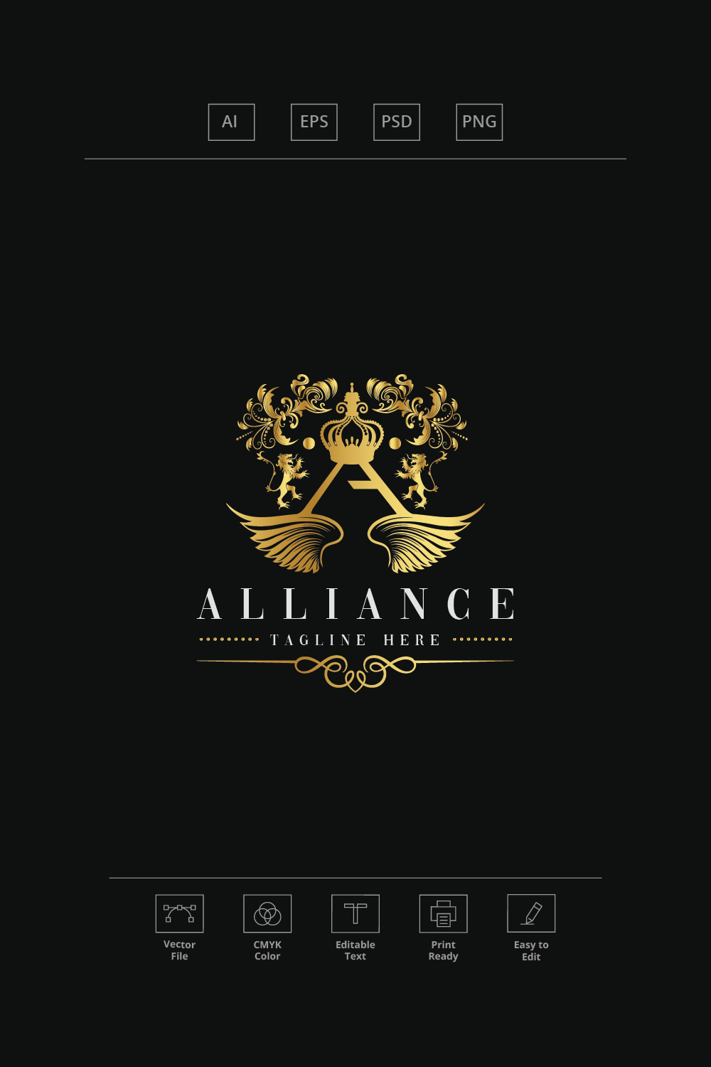 Alliance Letter A Logo pinterest preview image.