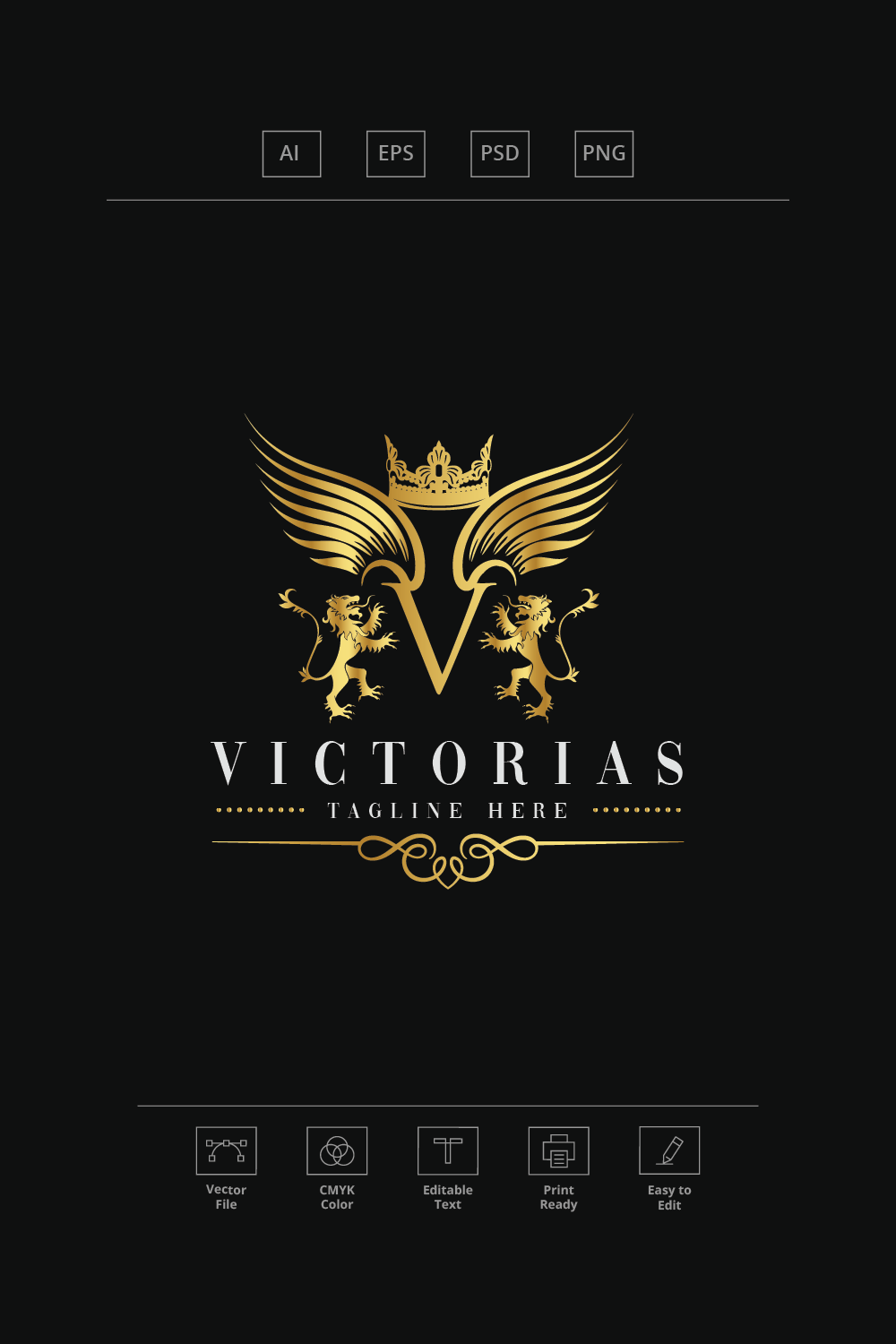 Victorias Letter V Logo pinterest preview image.