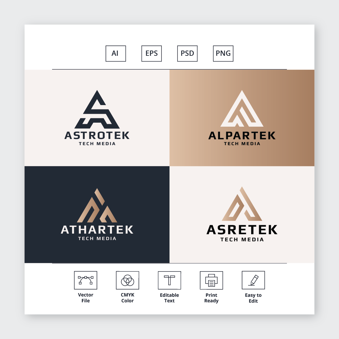 Letter A Logo Bundle Pack preview image.