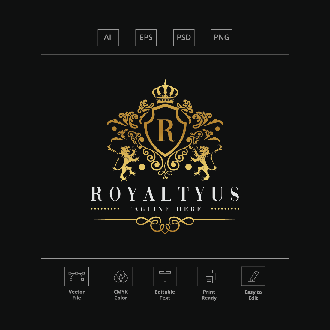 Royaltyus Letter R Logo preview image.