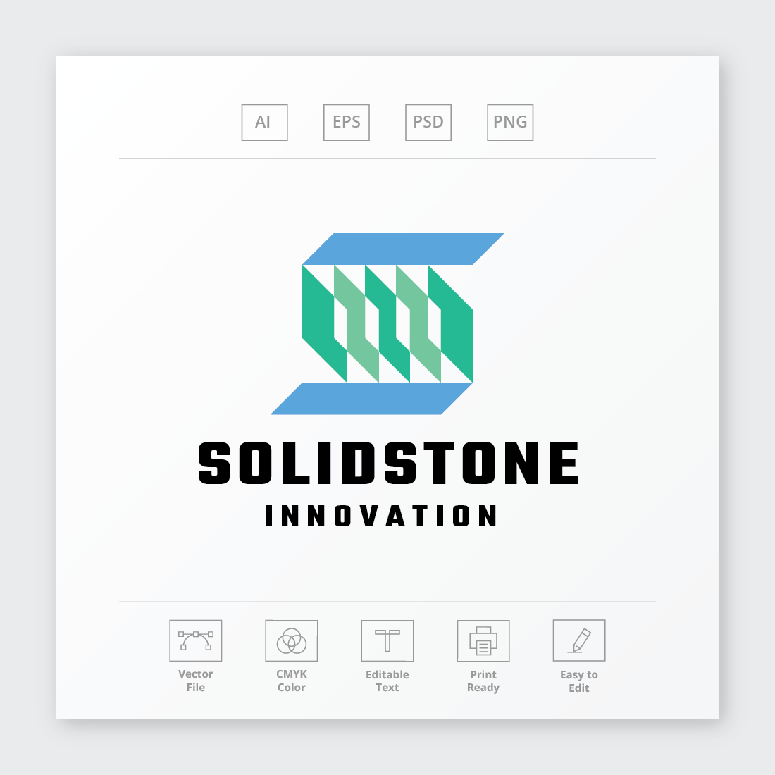Solid Stone Letter S Logo preview image.