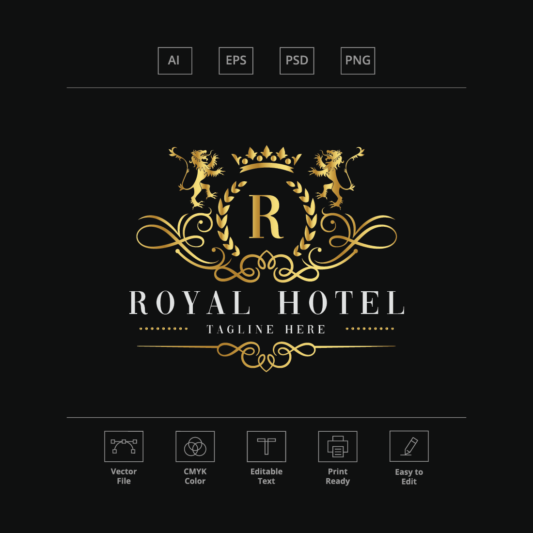 Royal Hotel Letter R Logo preview image.