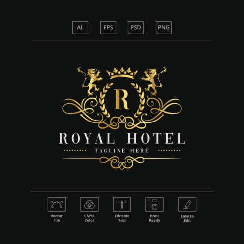 Royal Hotel Letter R Logo cover image.