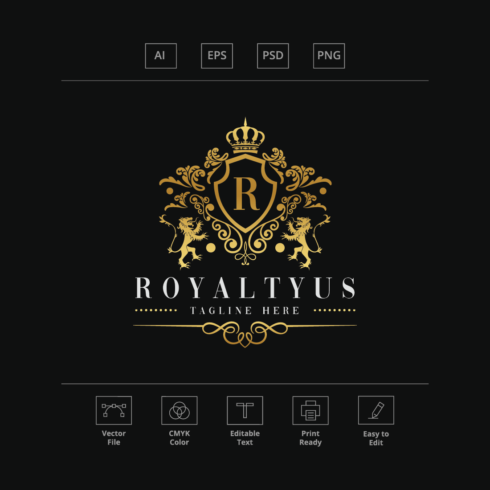 Royaltyus Letter R Logo cover image.