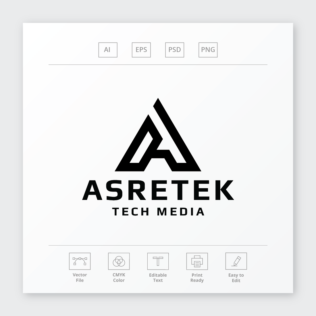 Asretek Letter A Logo cover image.