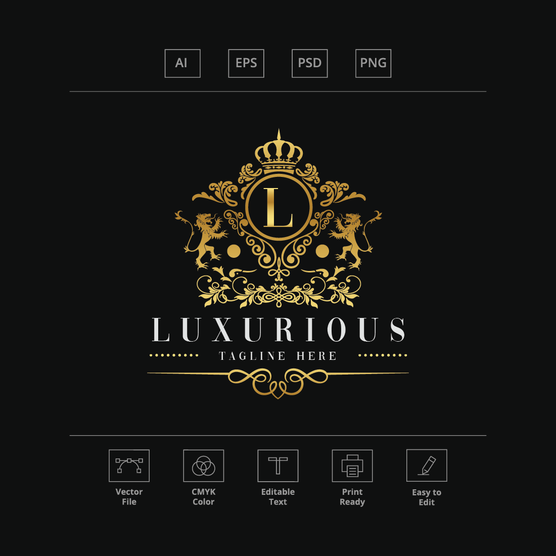 Luxurious Letter L Logo preview image.