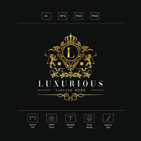 Luxurious Letter L Logo cover image.