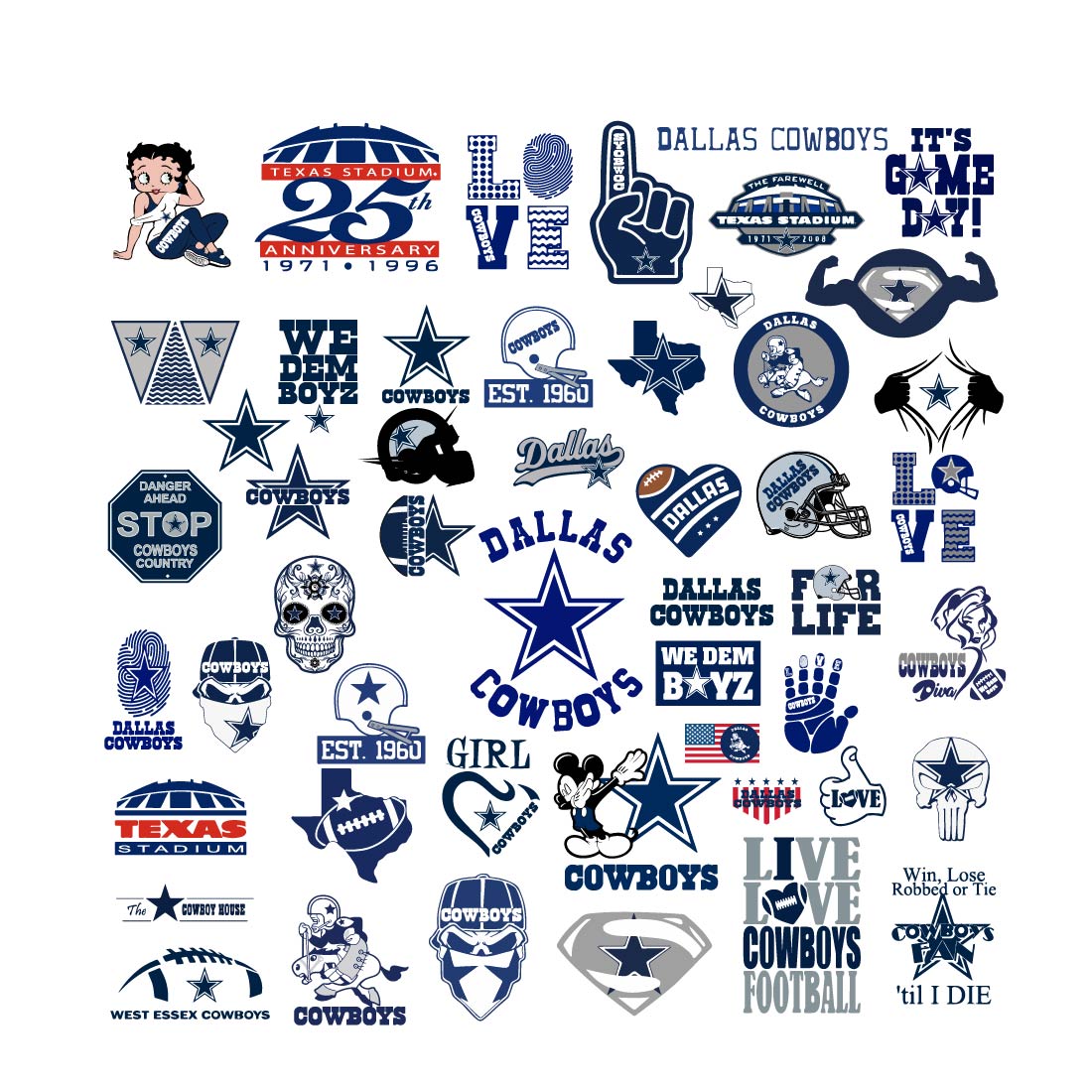 Dallas Cowboys Vector logo Svg preview image.