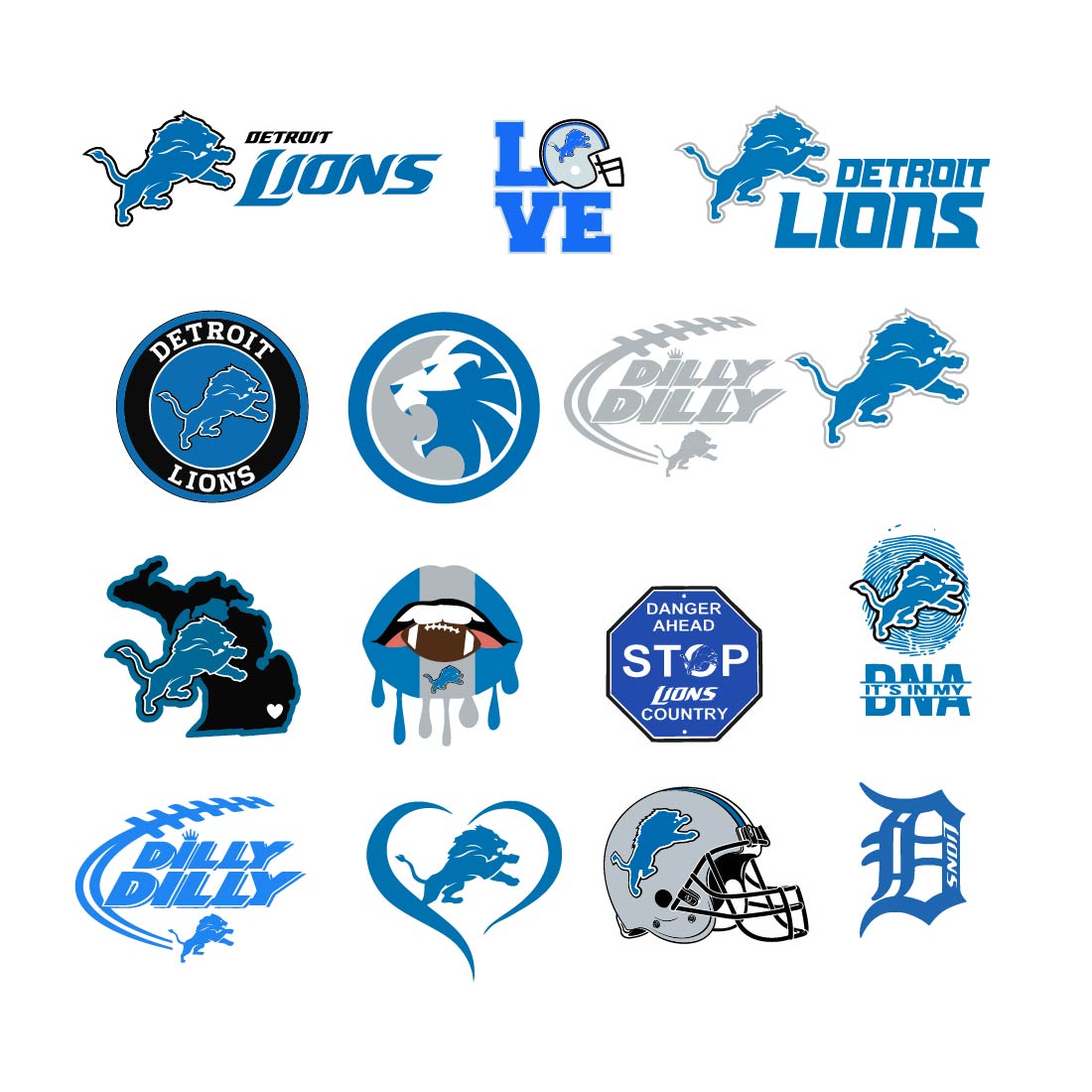 Detroit Lions Vector logo Svg preview image.