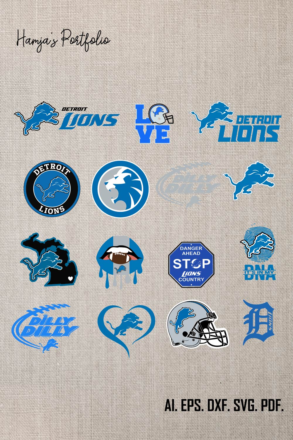 Detroit Lions Vector logo Svg pinterest preview image.