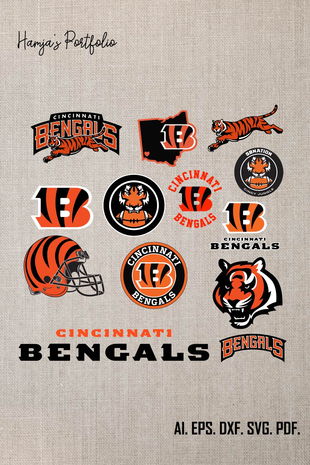 Cincinnati Bengals Vector logo Svg pinterest preview image.