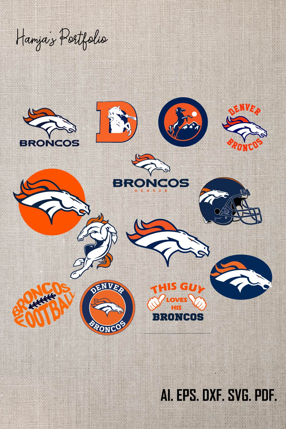 Denver Broncos Vector logo Svg pinterest preview image.