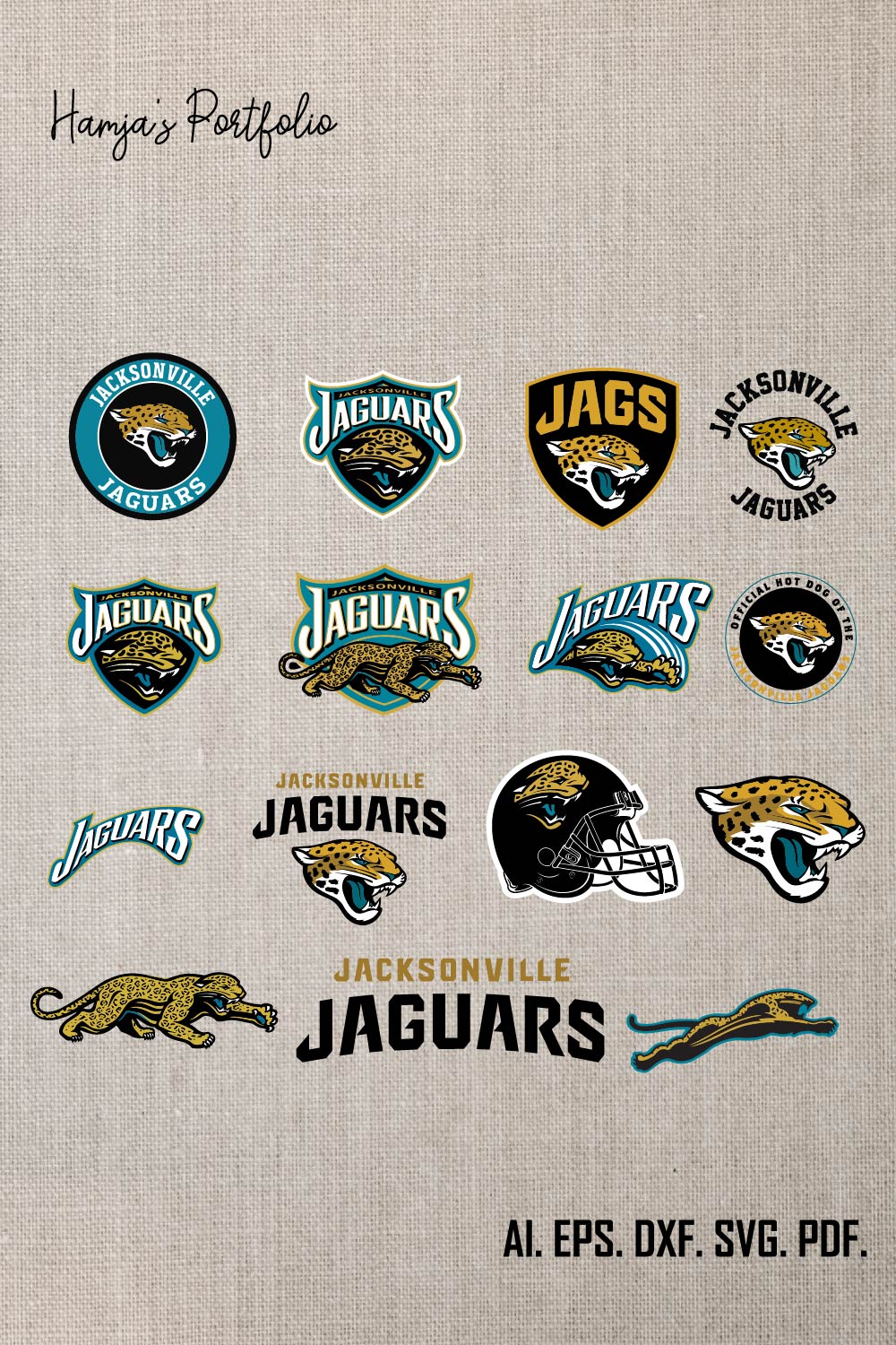 Jacksonville Jaguars Vector logo Svg pinterest preview image.