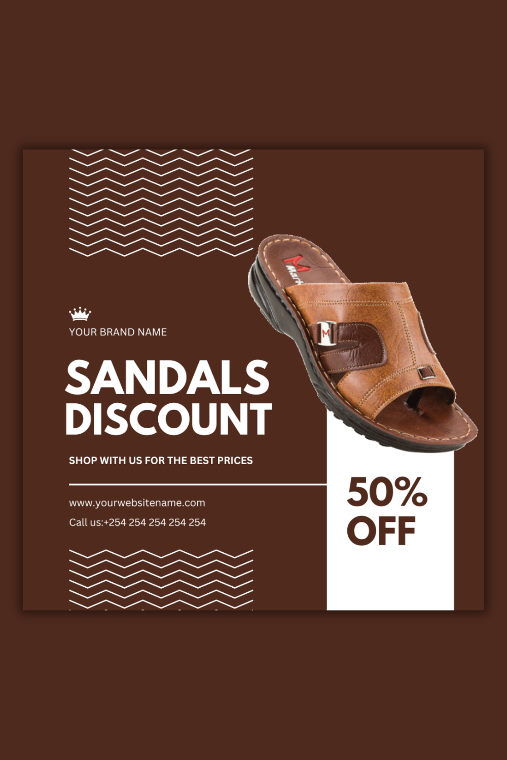1 Instagram sized Canva Sandals Discount Design Template Bundle – $4 pinterest preview image.