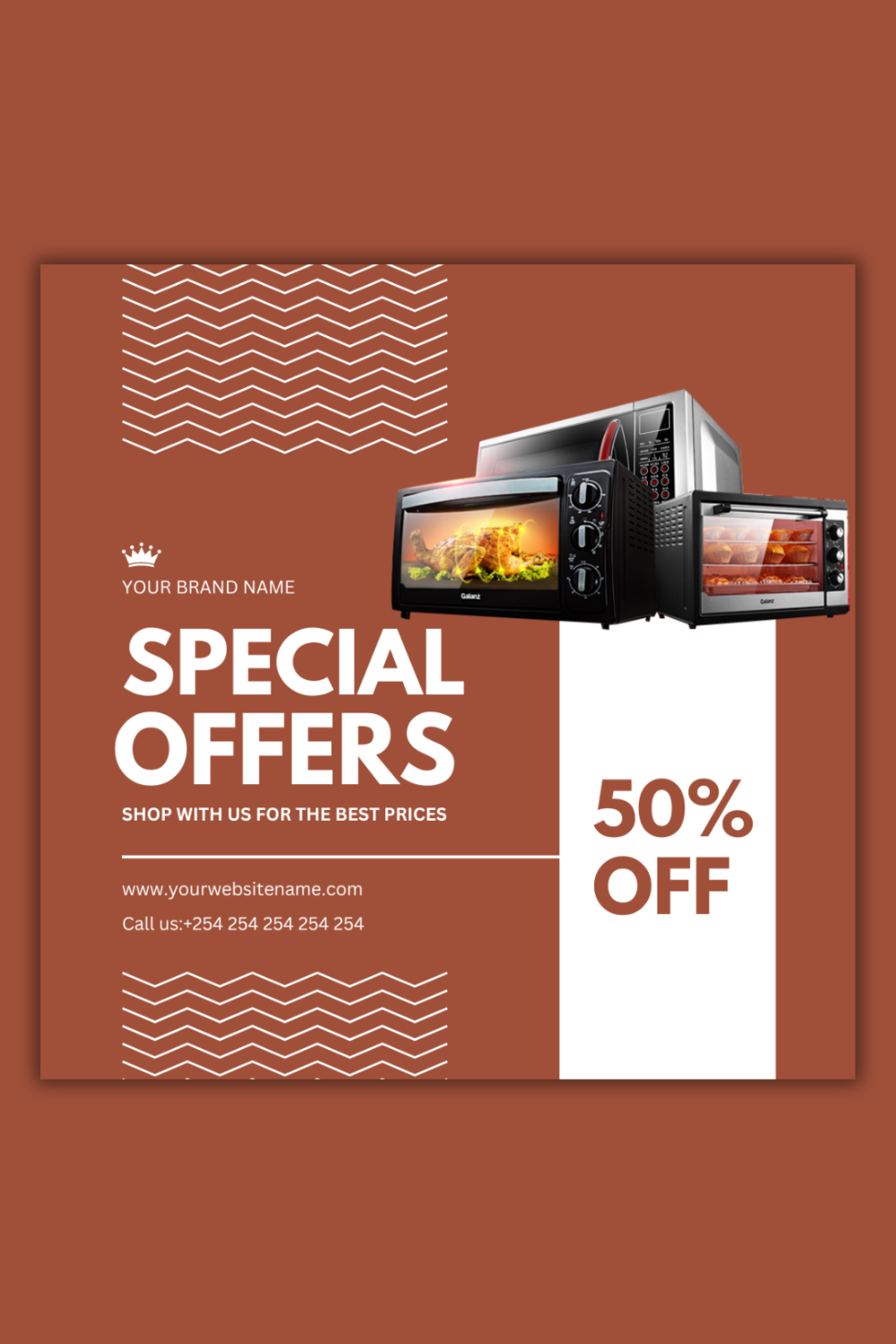 1 Instagram sized Canva Microwave Special Offer Sale Design Template Bundle – $4 pinterest preview image.