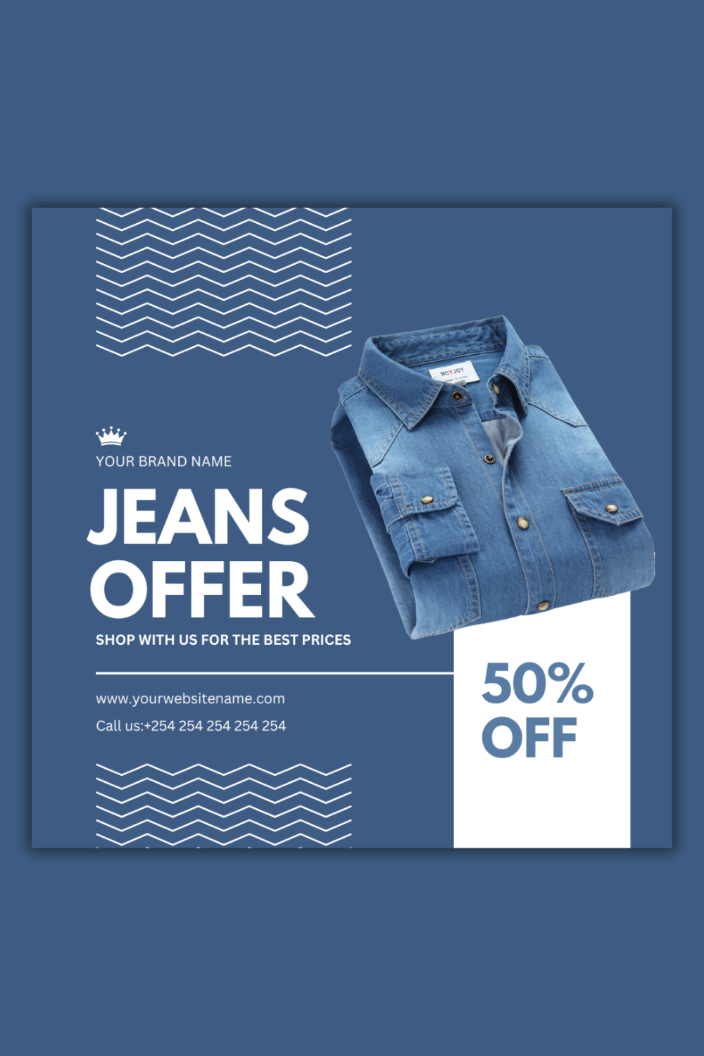 1 Instagram sized Canva Jeans Offer Design Template Bundle – $4 pinterest preview image.