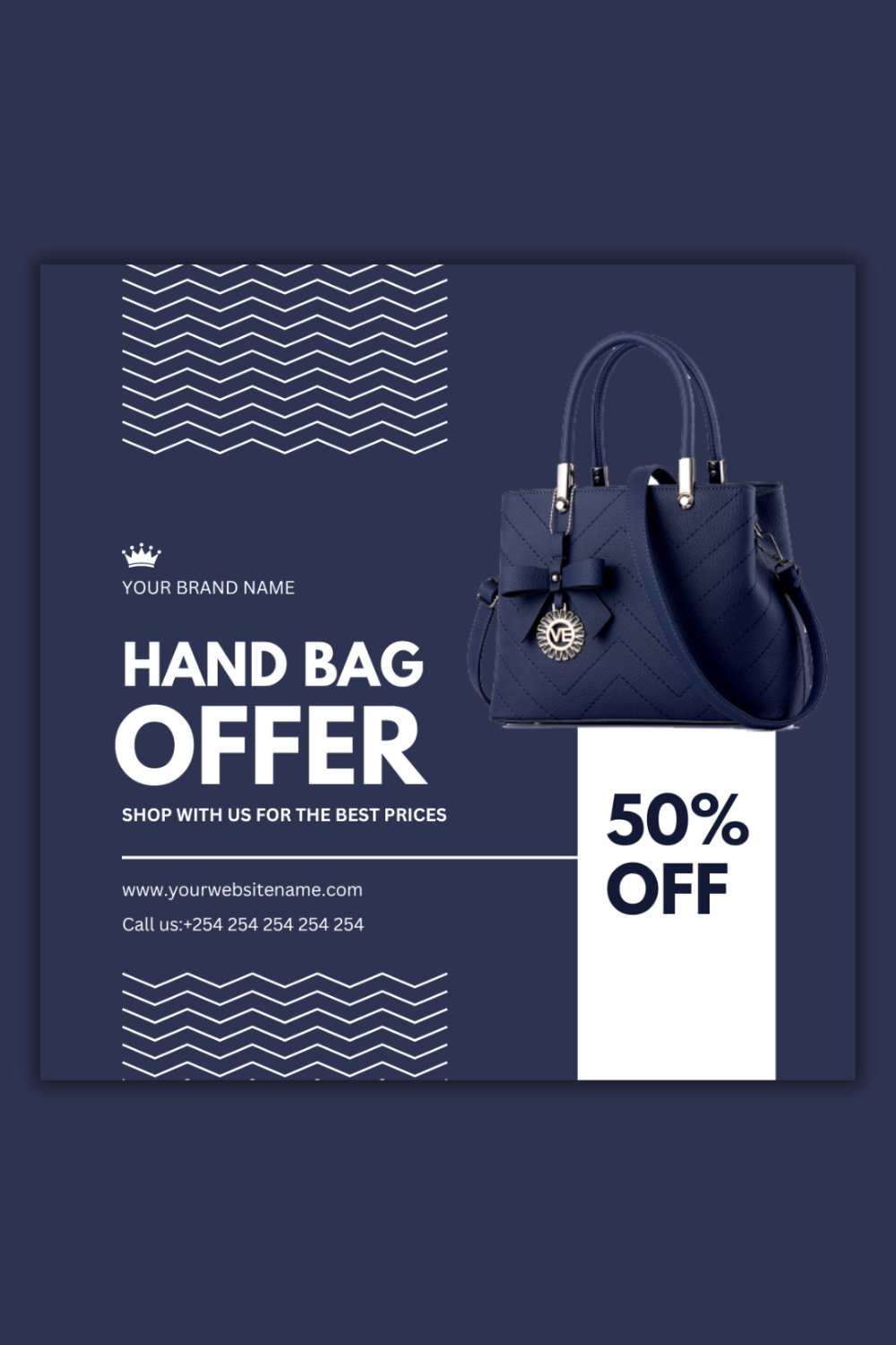 1 Instagram sized Canva Hand Bag Offer Design Template Bundle – $4 pinterest preview image.