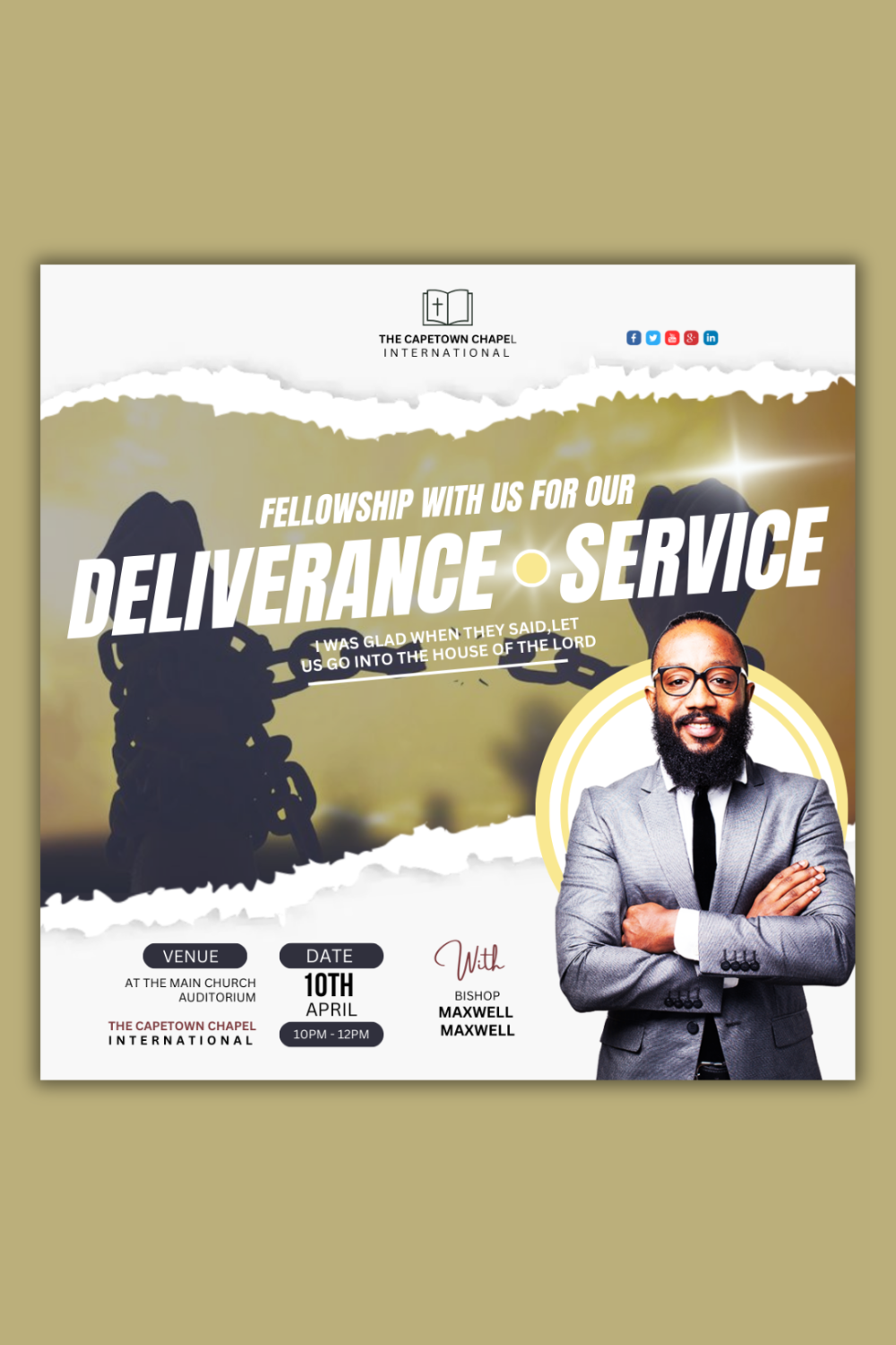 1 Instagram sized Canva Church Deliverance Service Design Template Bundle – $4 pinterest preview image.
