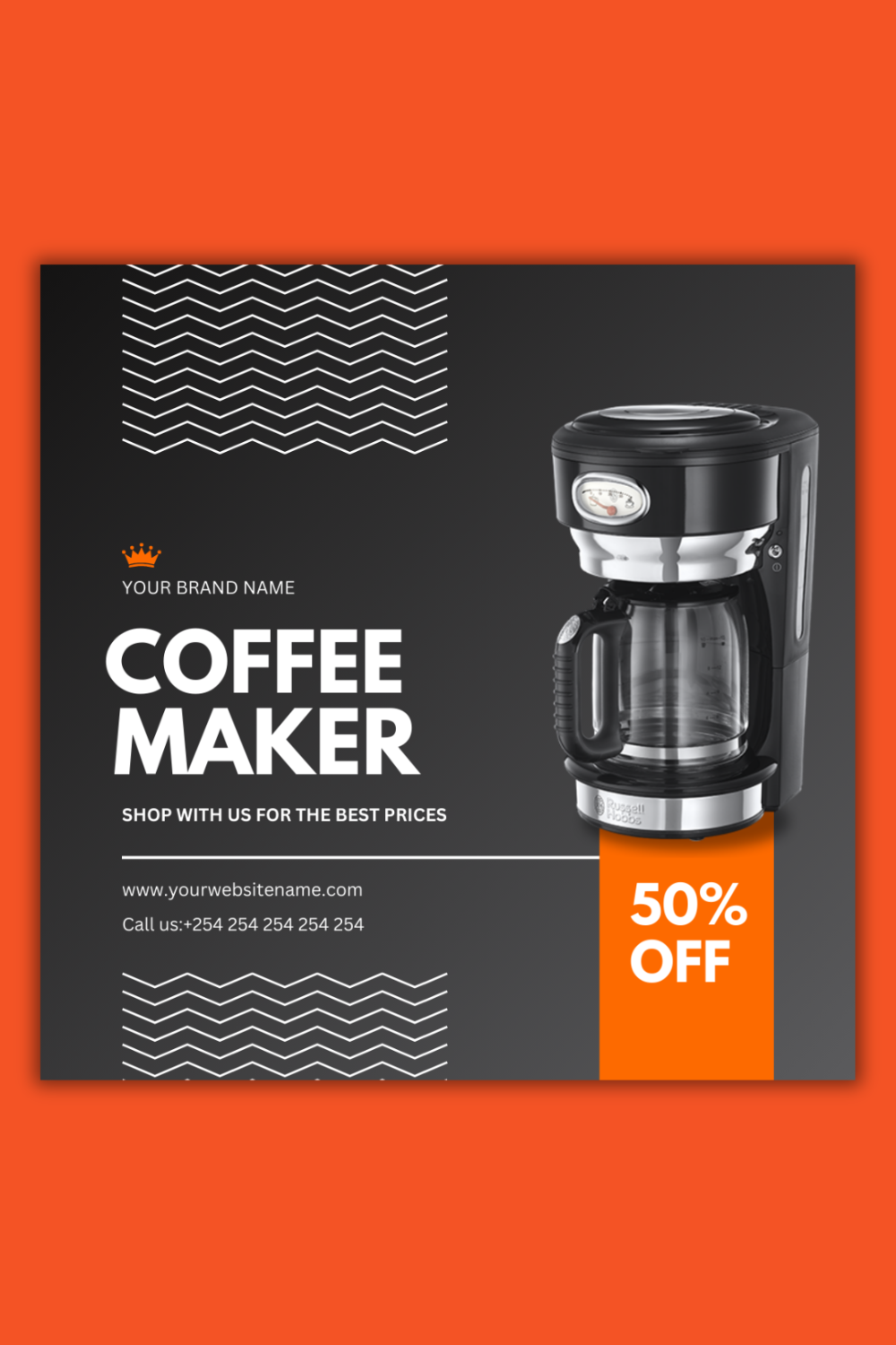 1 Instagram sized Canva Coffee Maker Sale Design Template Bundle – $4 pinterest preview image.