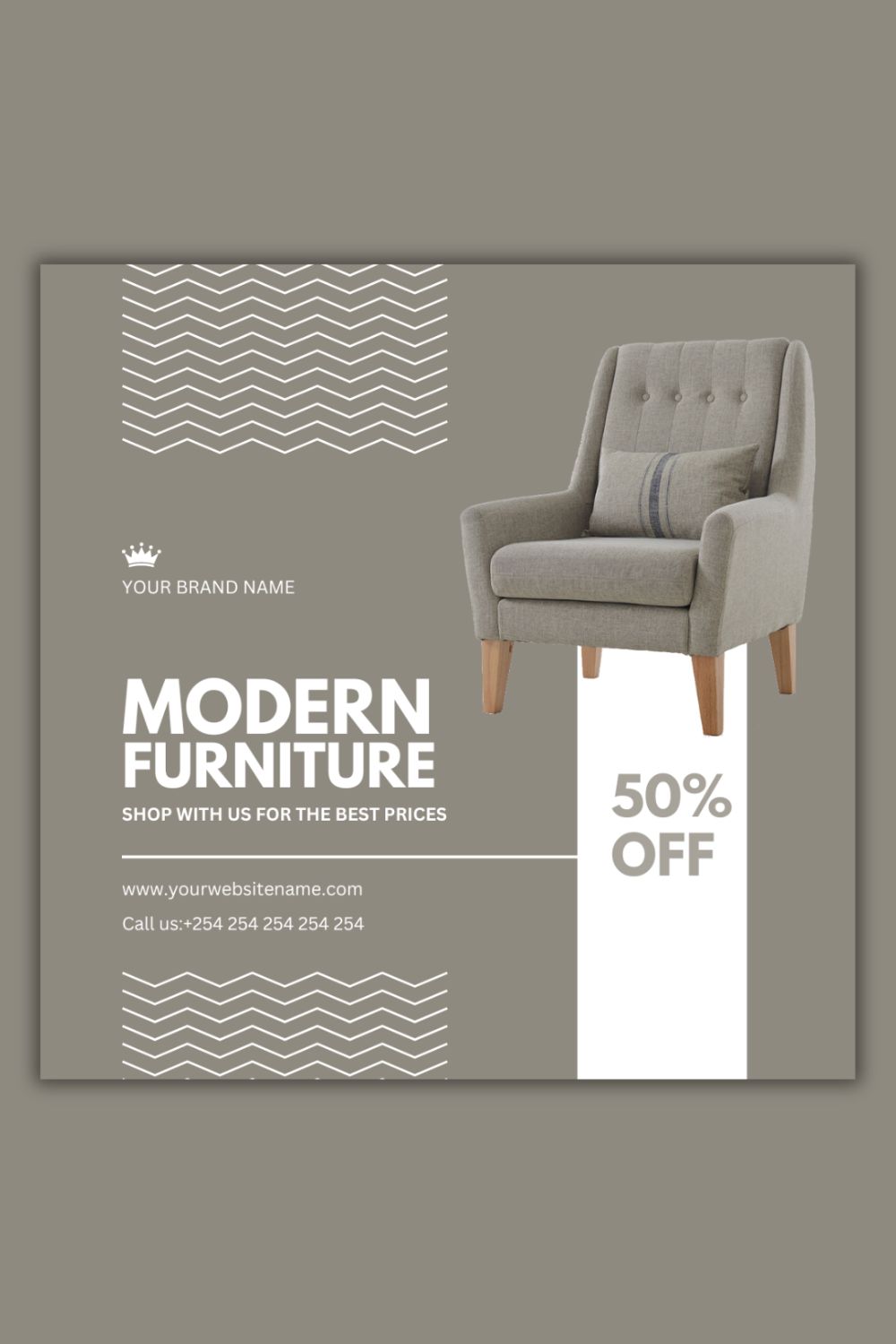 1 Instagram sized Canva Modern Furniture Design Template Bundle – $4 pinterest preview image.
