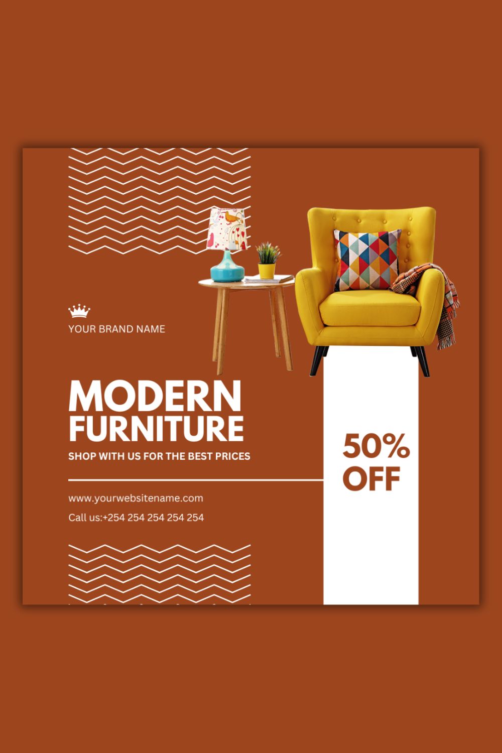 1 Instagram sized Canva Modern Furniture Design Template Bundle – $4 pinterest preview image.